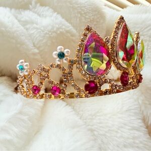 Gold Jeweled Tiara Crown